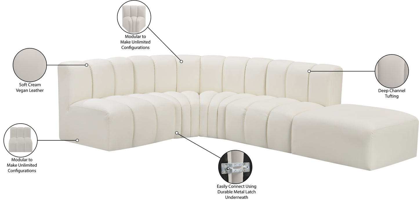 Arc Cream Vegan Leather Modular Sofa