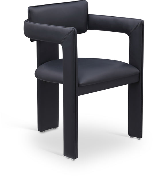 Brenda Black Vegan Leather Dining Chair