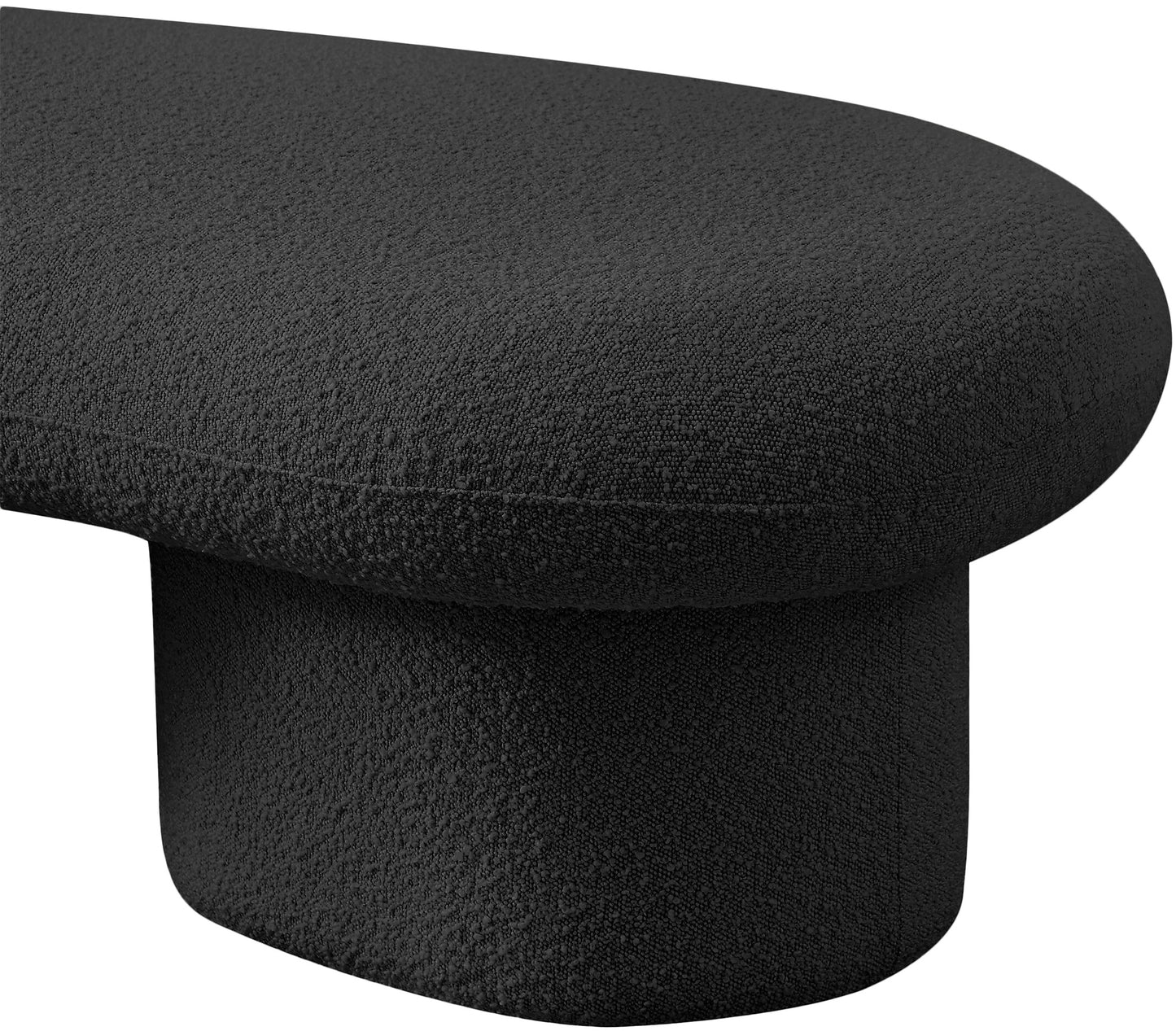 Luka Black Boucle Fabric Bench