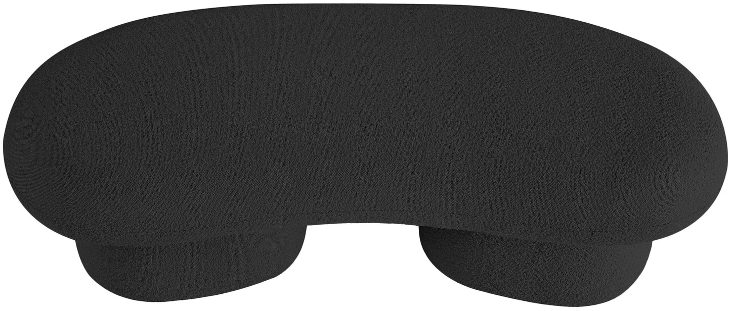 Luka Black Boucle Fabric Bench