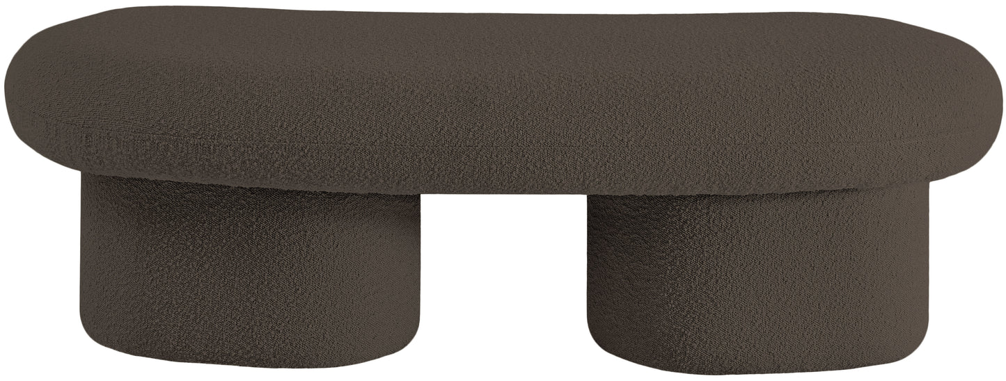 Luka Black Boucle Fabric Bench