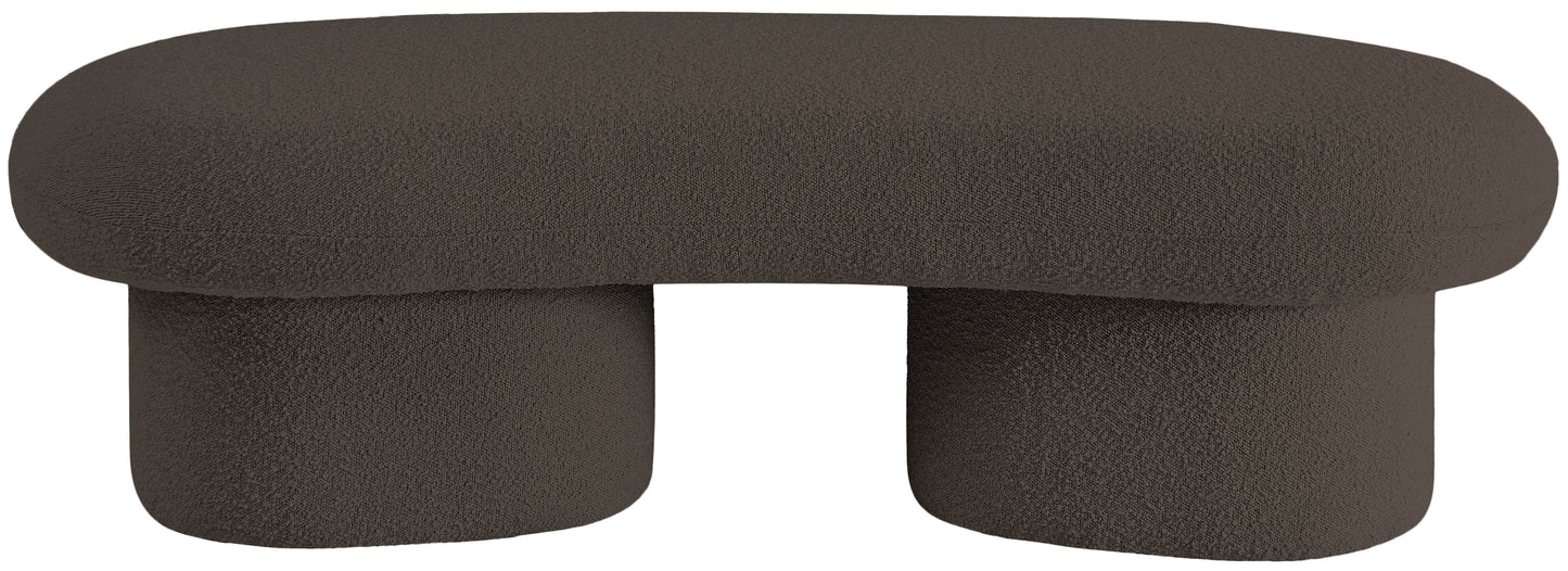 Luka Black Boucle Fabric Bench