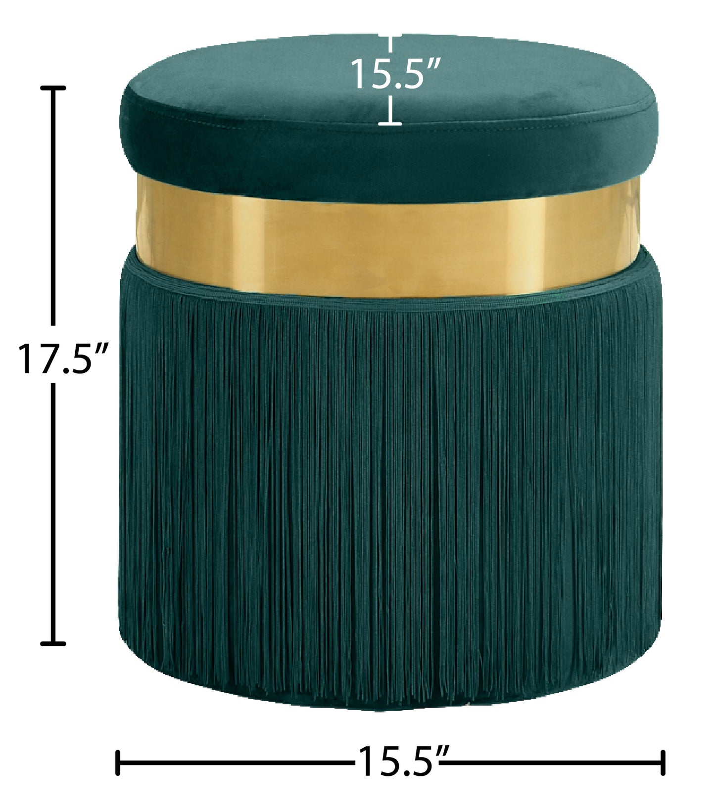 Yasmine Green Velvet Ottoman/Stool