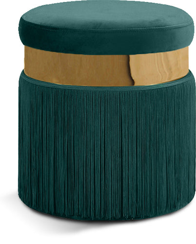 Yasmine Green Velvet Ottoman/Stool