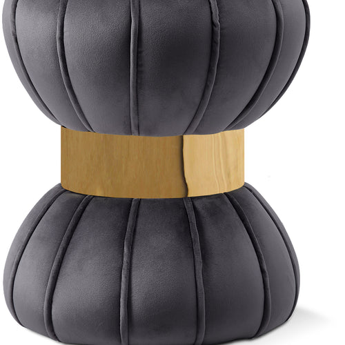 Vino Black Velvet Ottoman/Stool