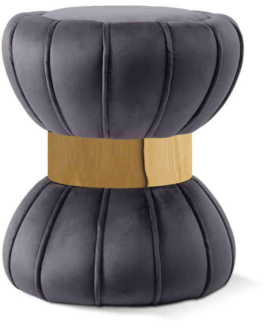 Vino Black Velvet Ottoman/Stool