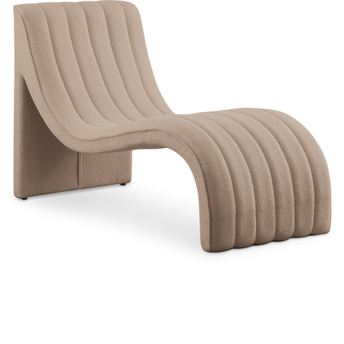 Orian Beige Teddy Fabric Chaise