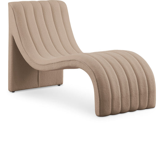 Orian Beige Teddy Fabric Chaise