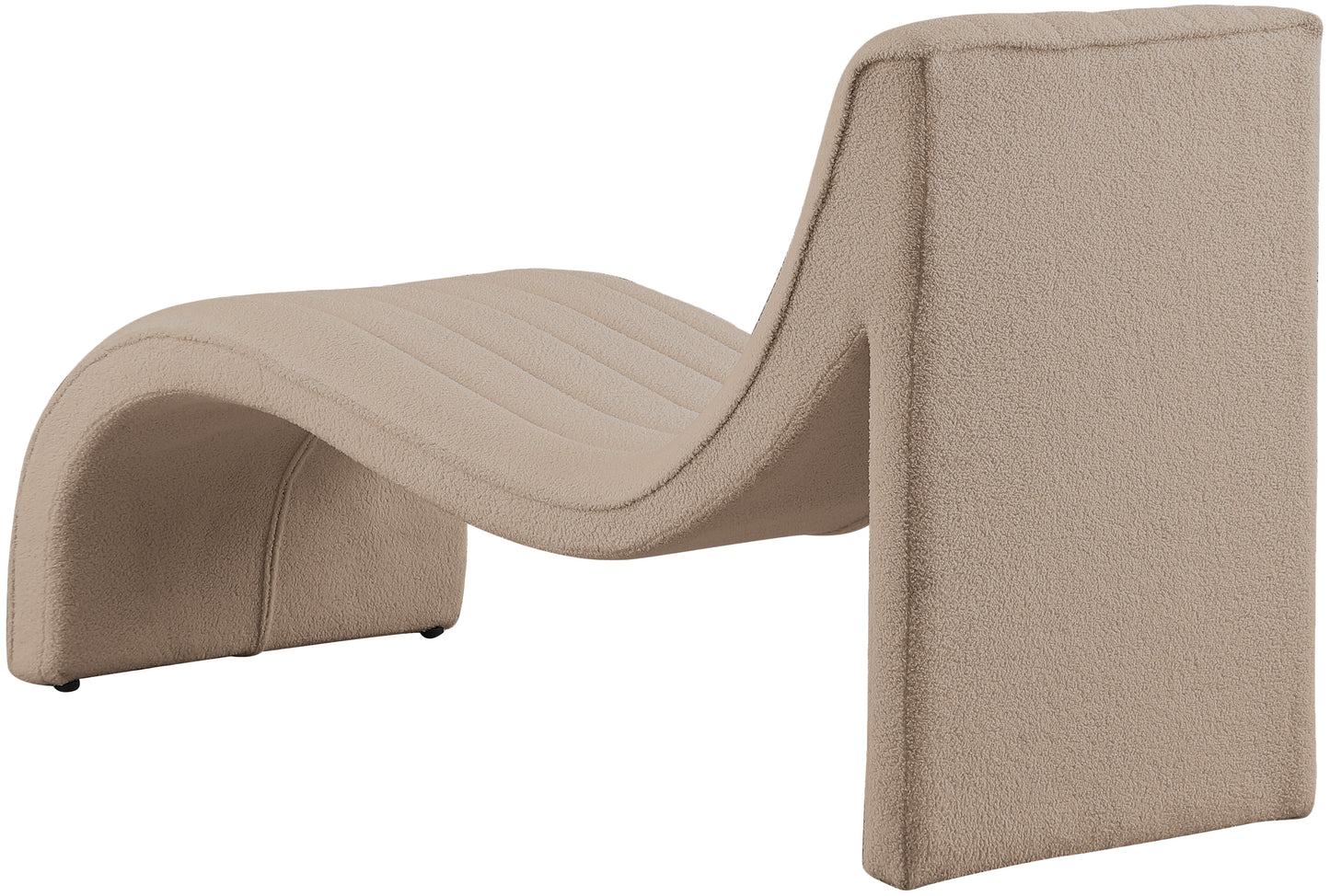 Orian Beige Teddy Fabric Chaise