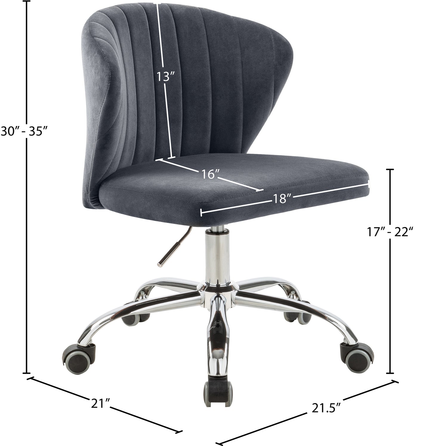 Finley Black Velvet Office Chair