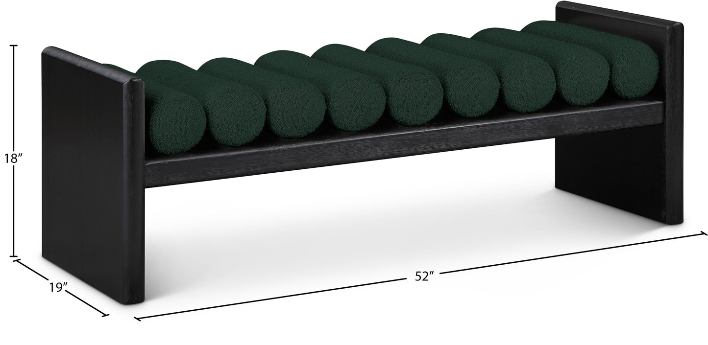 Waverly Black Boucle Fabric Bench