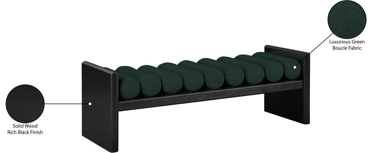 Waverly Black Boucle Fabric Bench