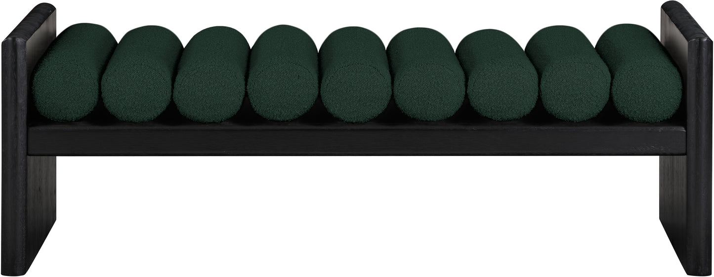 Waverly Black Boucle Fabric Bench