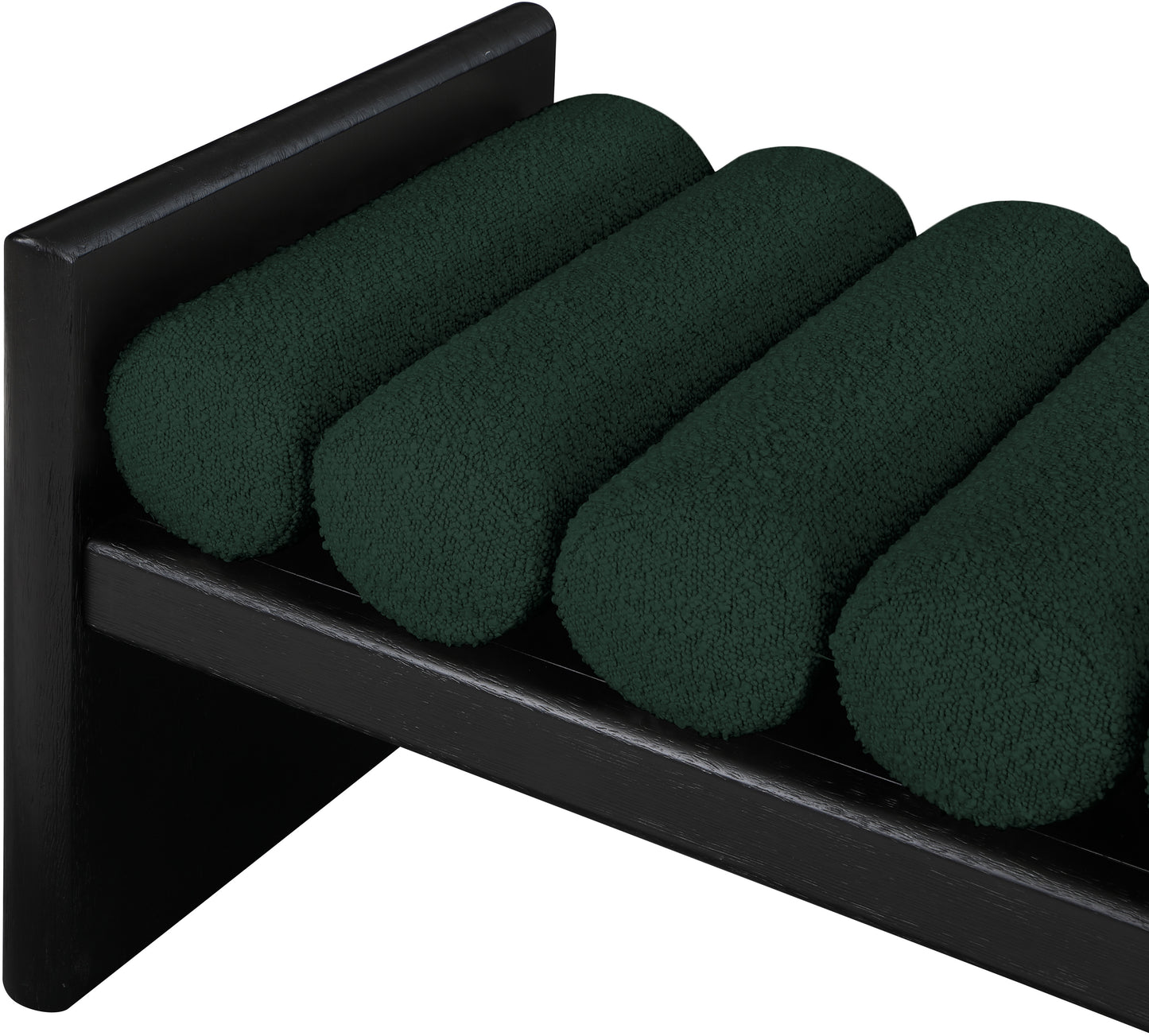 Waverly Black Boucle Fabric Bench