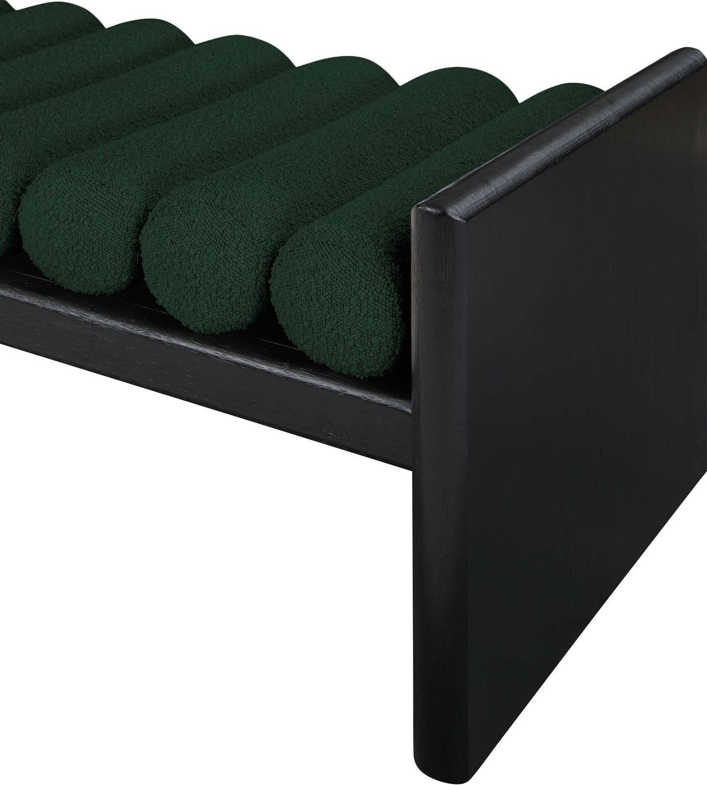 Waverly Black Boucle Fabric Bench