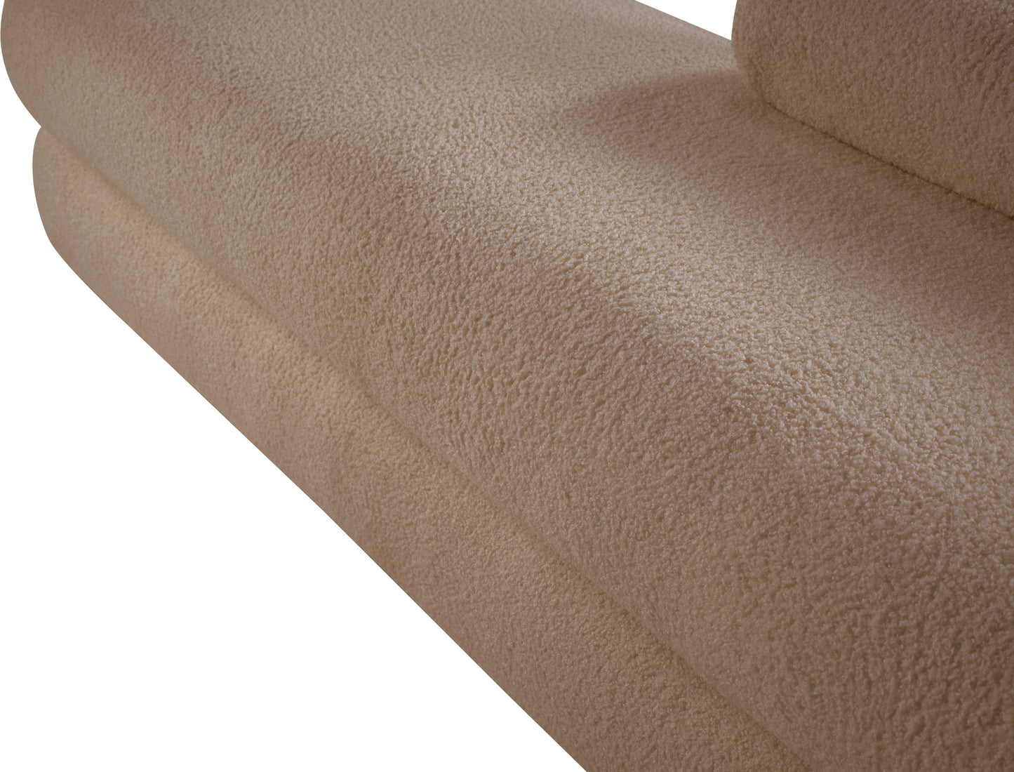 Kennedy Beige Faux Shearling Teddy Fabric Bench