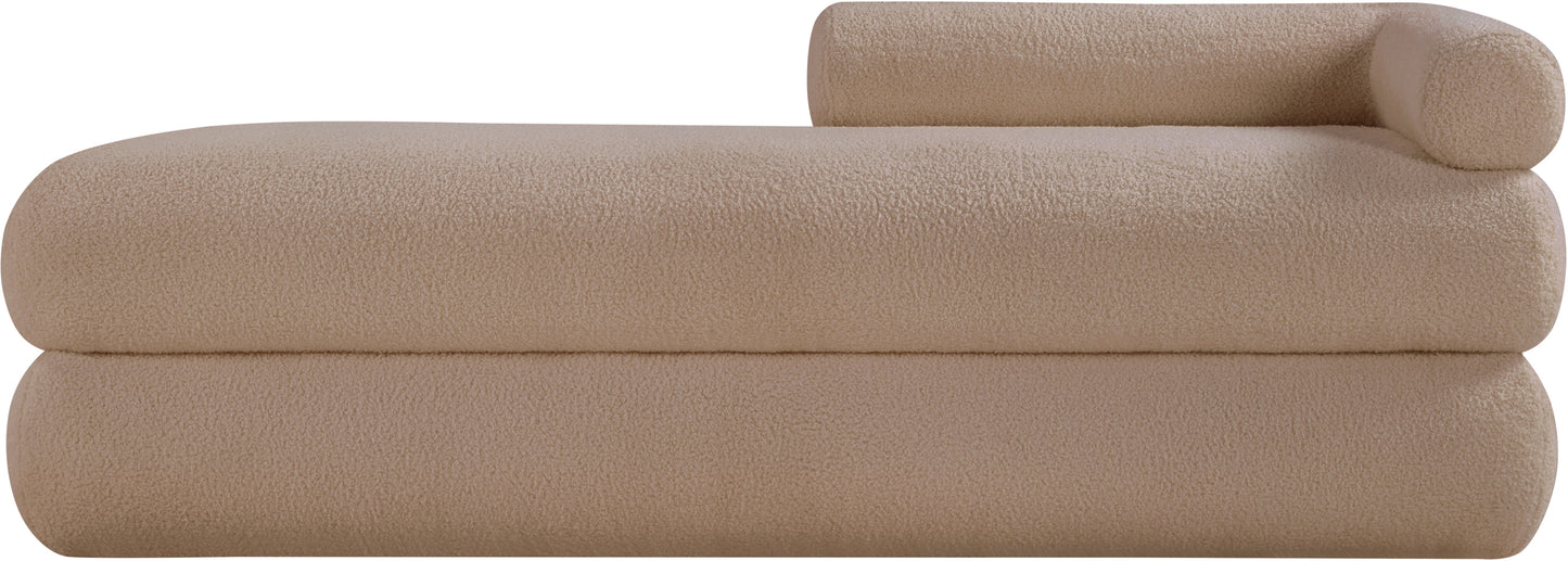 Kennedy Beige Faux Shearling Teddy Fabric Bench