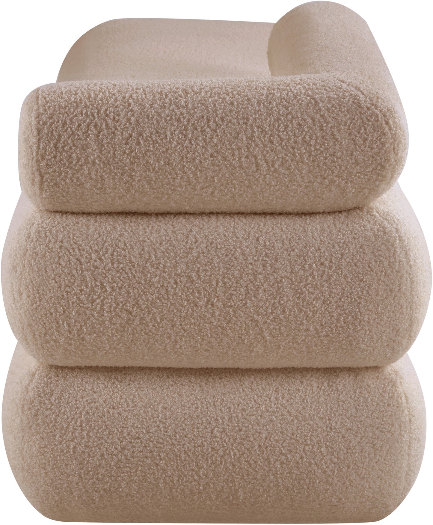 Kennedy Beige Faux Shearling Teddy Fabric Bench