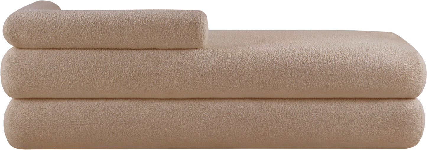 Kennedy Beige Faux Shearling Teddy Fabric Bench