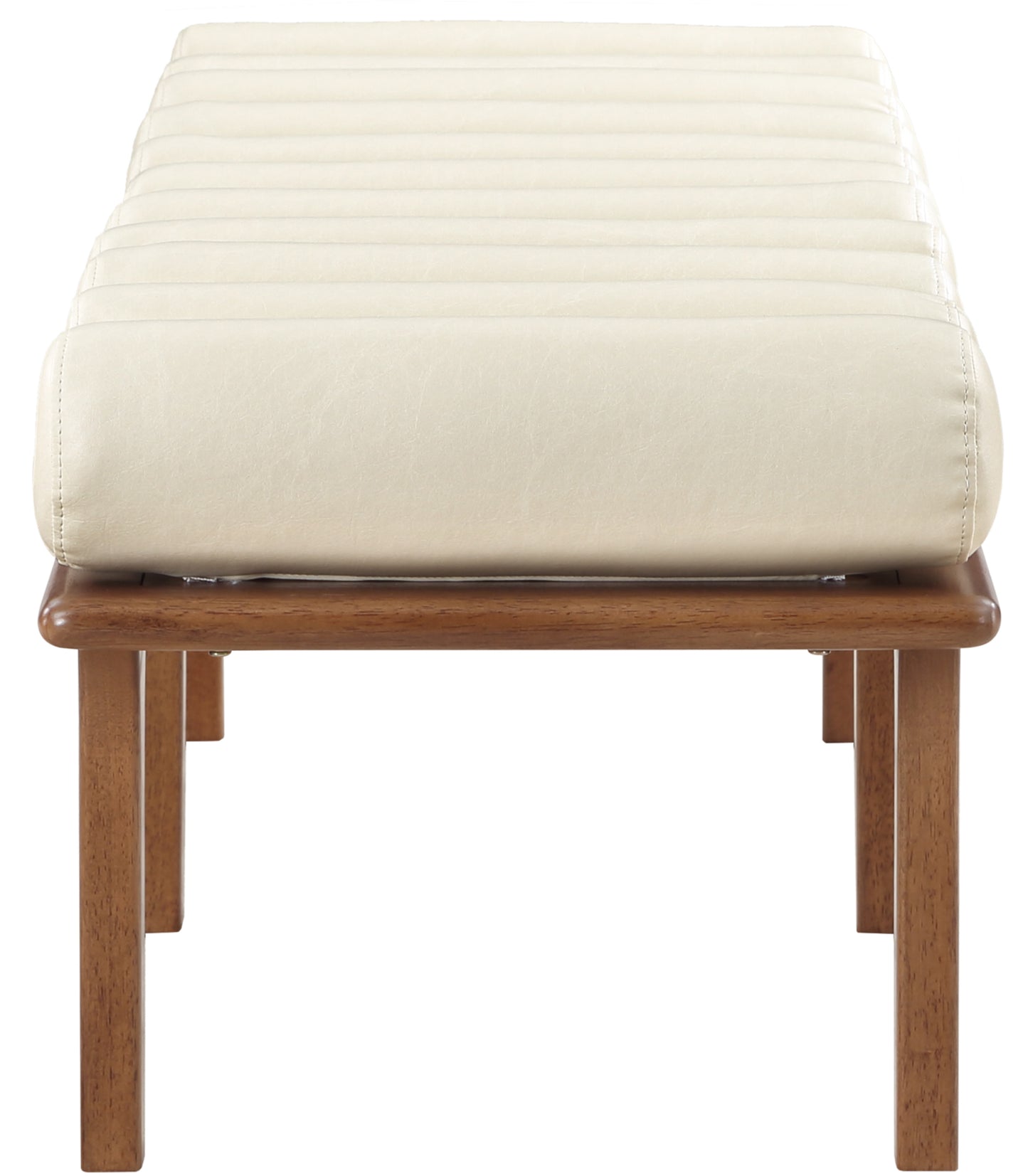 Landon Cream Vegan Leather Bench