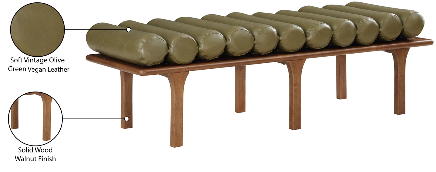 Landon Cream Vegan Leather Bench