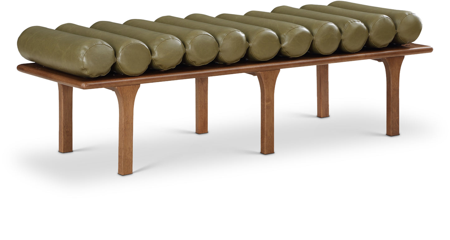 Landon Cream Vegan Leather Bench