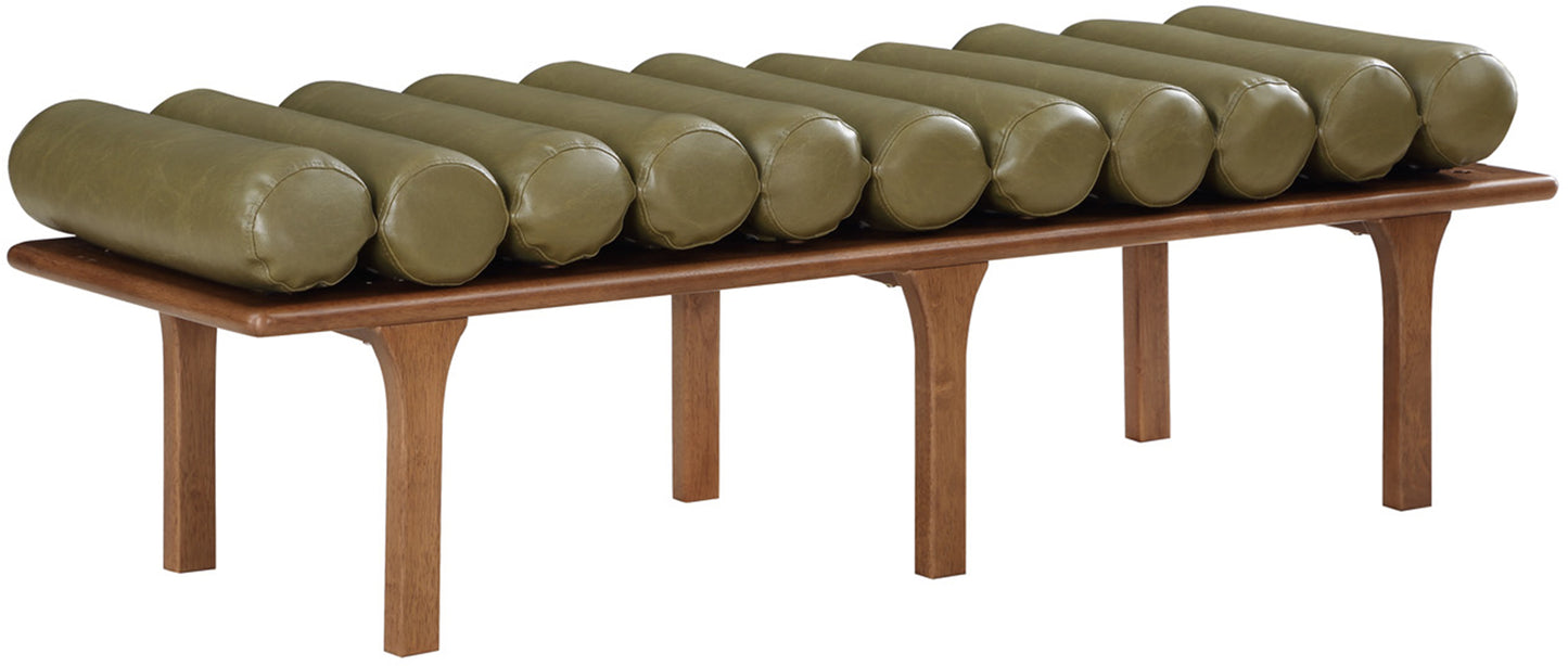 Landon Cream Vegan Leather Bench