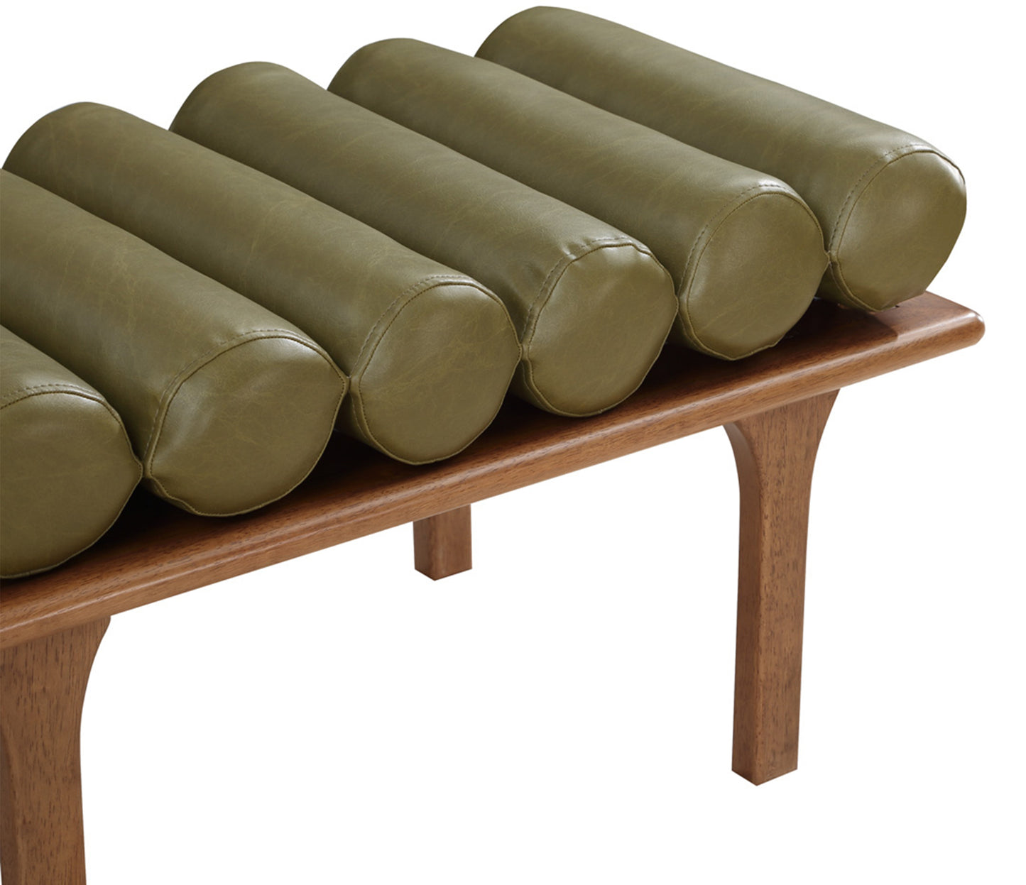 Landon Cream Vegan Leather Bench