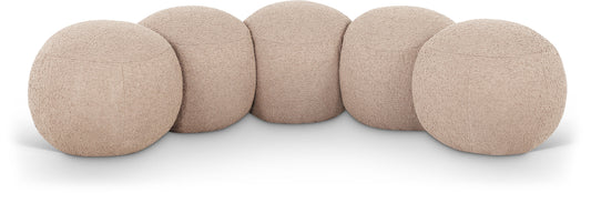 Apollo Beige Boucle Fabric Bench