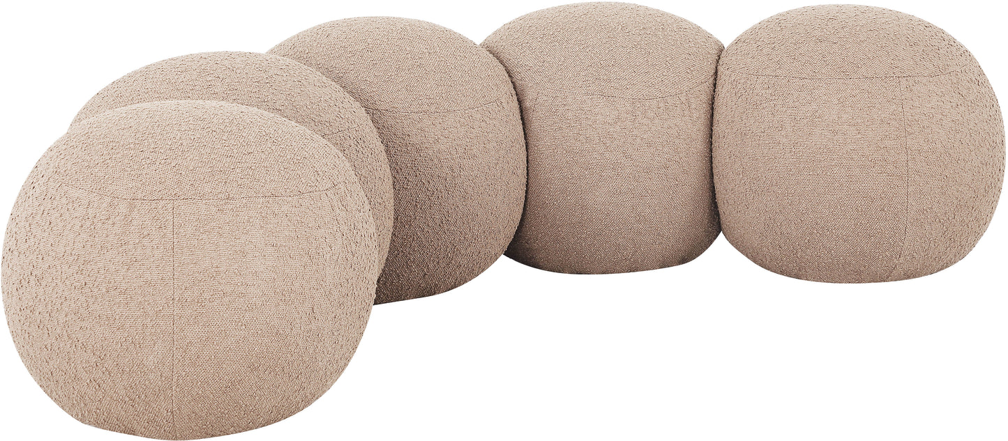 Apollo Beige Boucle Fabric Bench