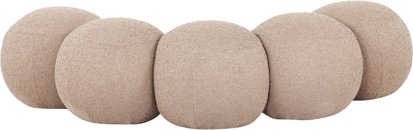 Apollo Beige Boucle Fabric Bench