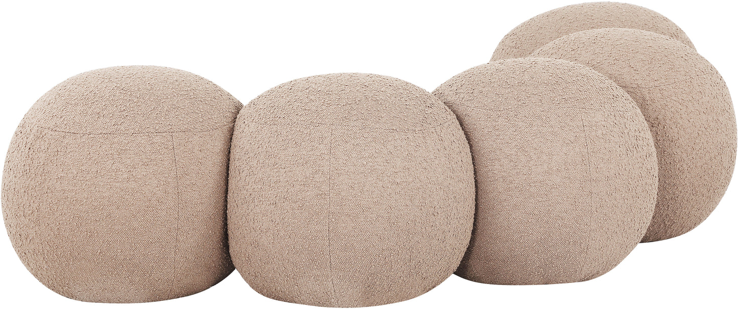 Apollo Beige Boucle Fabric Bench