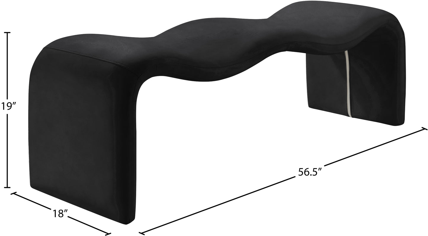 Willow Black Vegan Leather Bench