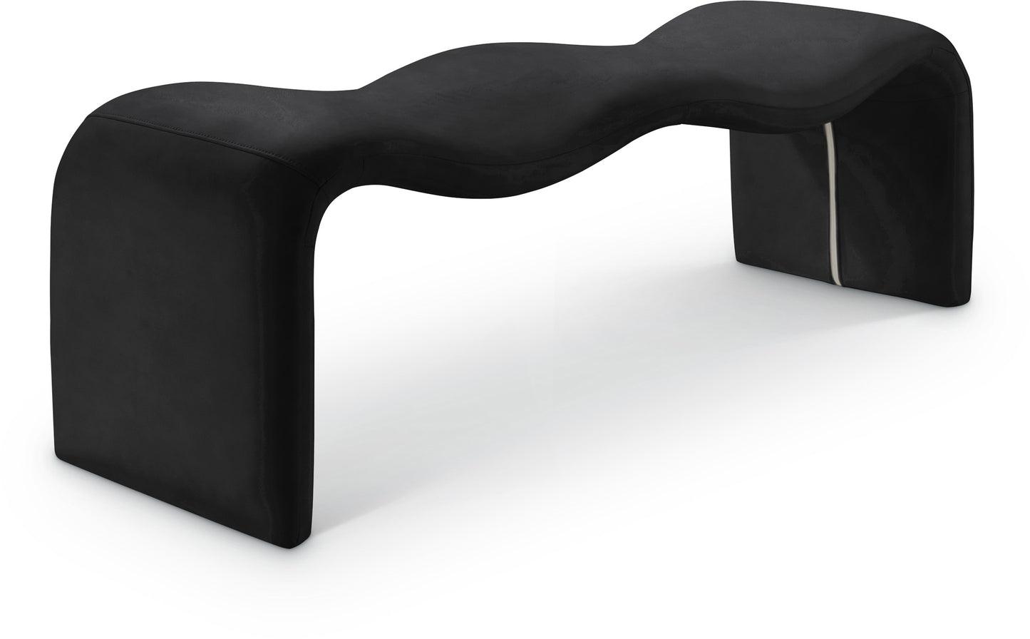 Willow Black Vegan Leather Bench