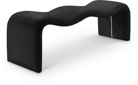 Willow Black Vegan Leather Bench