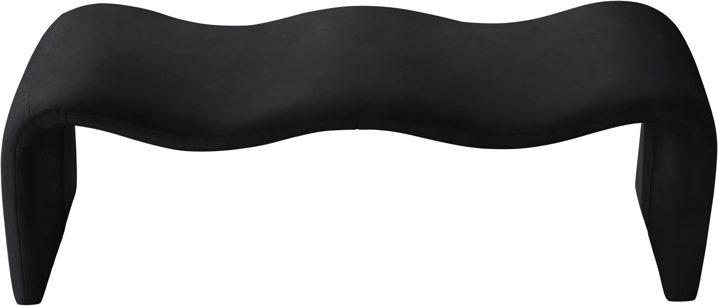 Willow Black Vegan Leather Bench