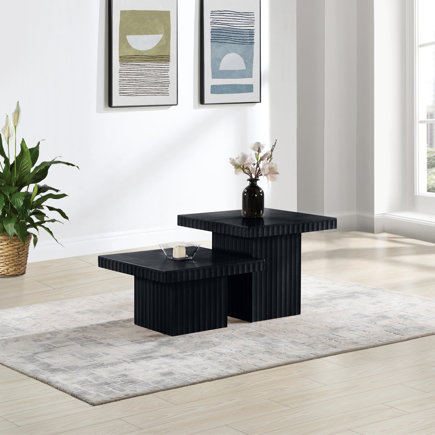 Spencer Black Oak Veneer Coffee Table