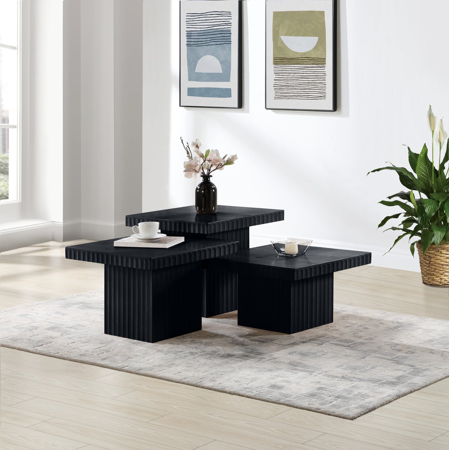 Spencer Black Oak Veneer Coffee Table