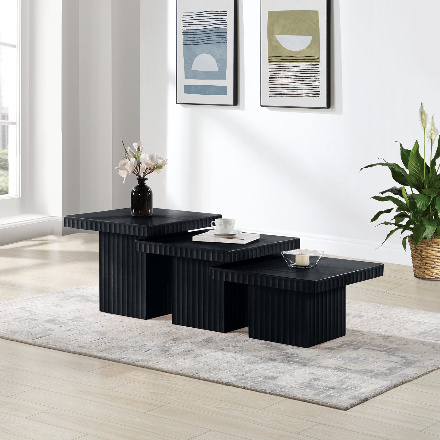 Spencer Black Oak Veneer Coffee Table