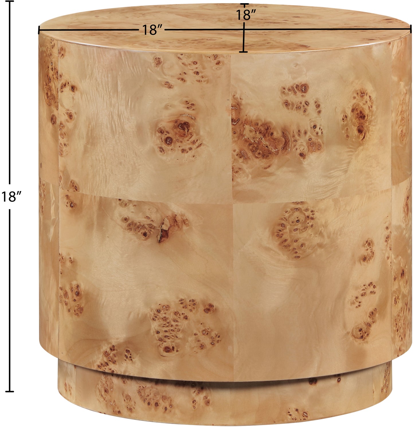 Burl Natural Ash End Table