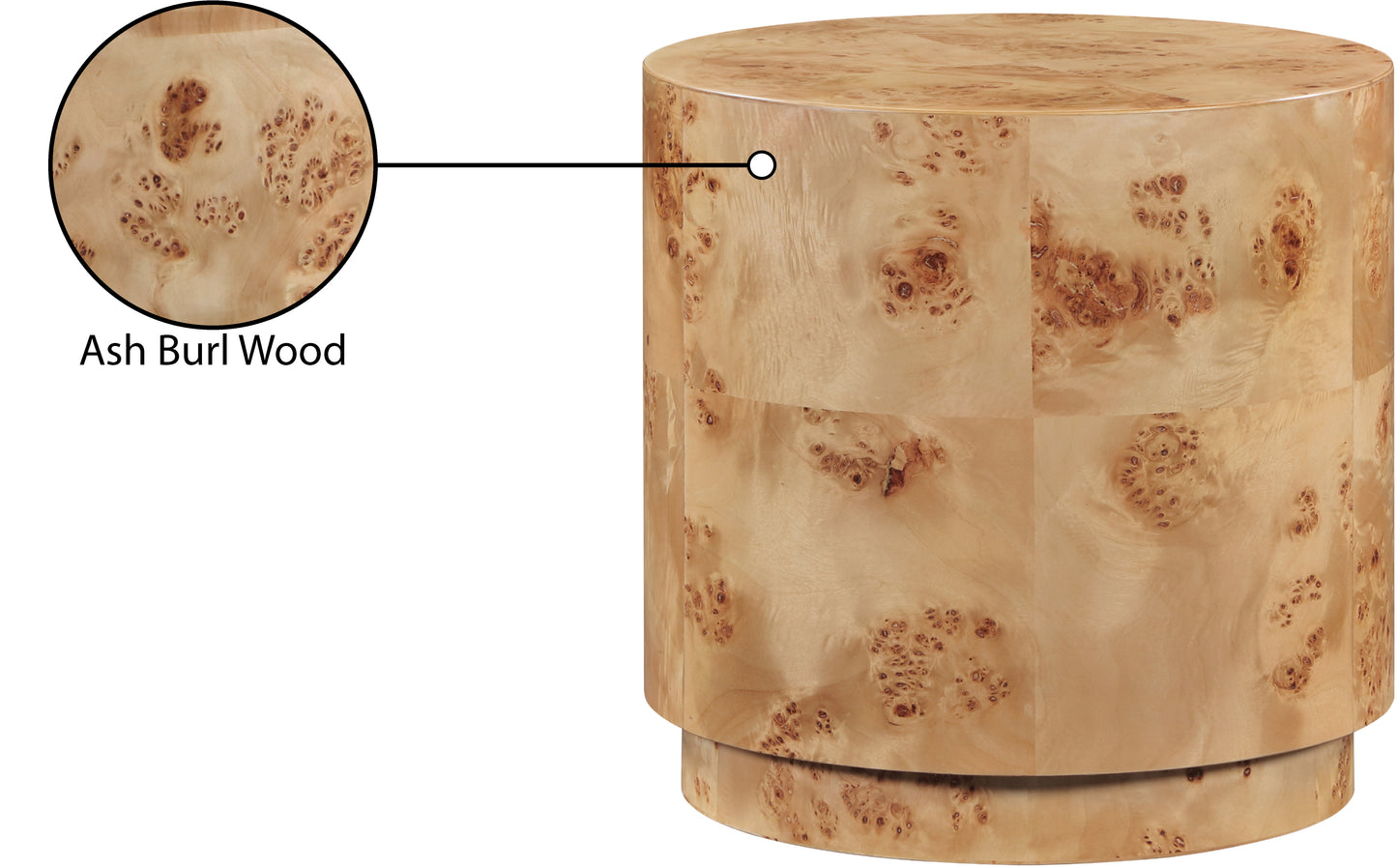 Burl Natural Ash End Table