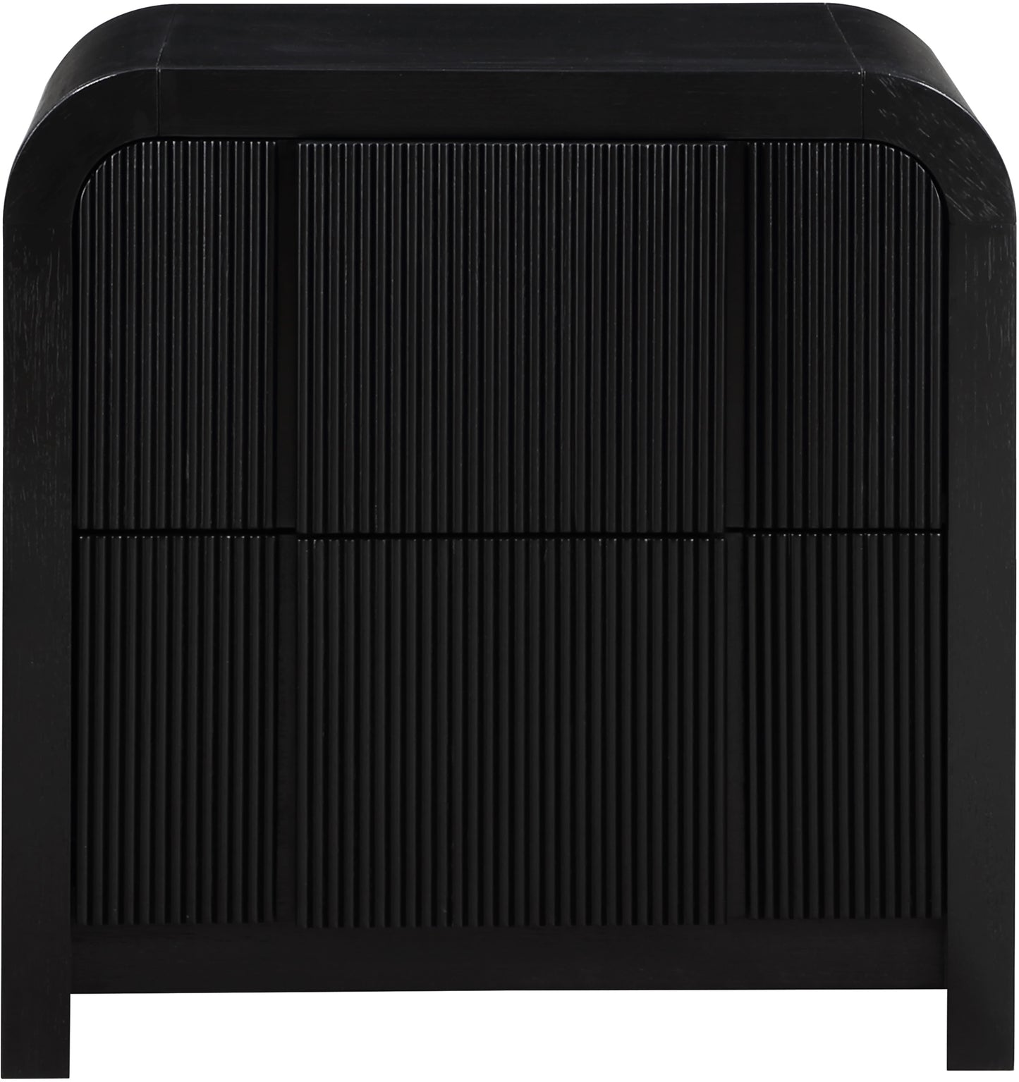 Fluted Black Night Stand