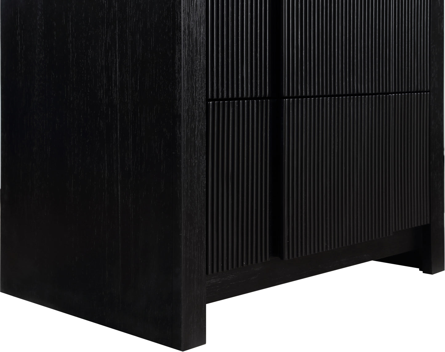 Fluted Black Night Stand