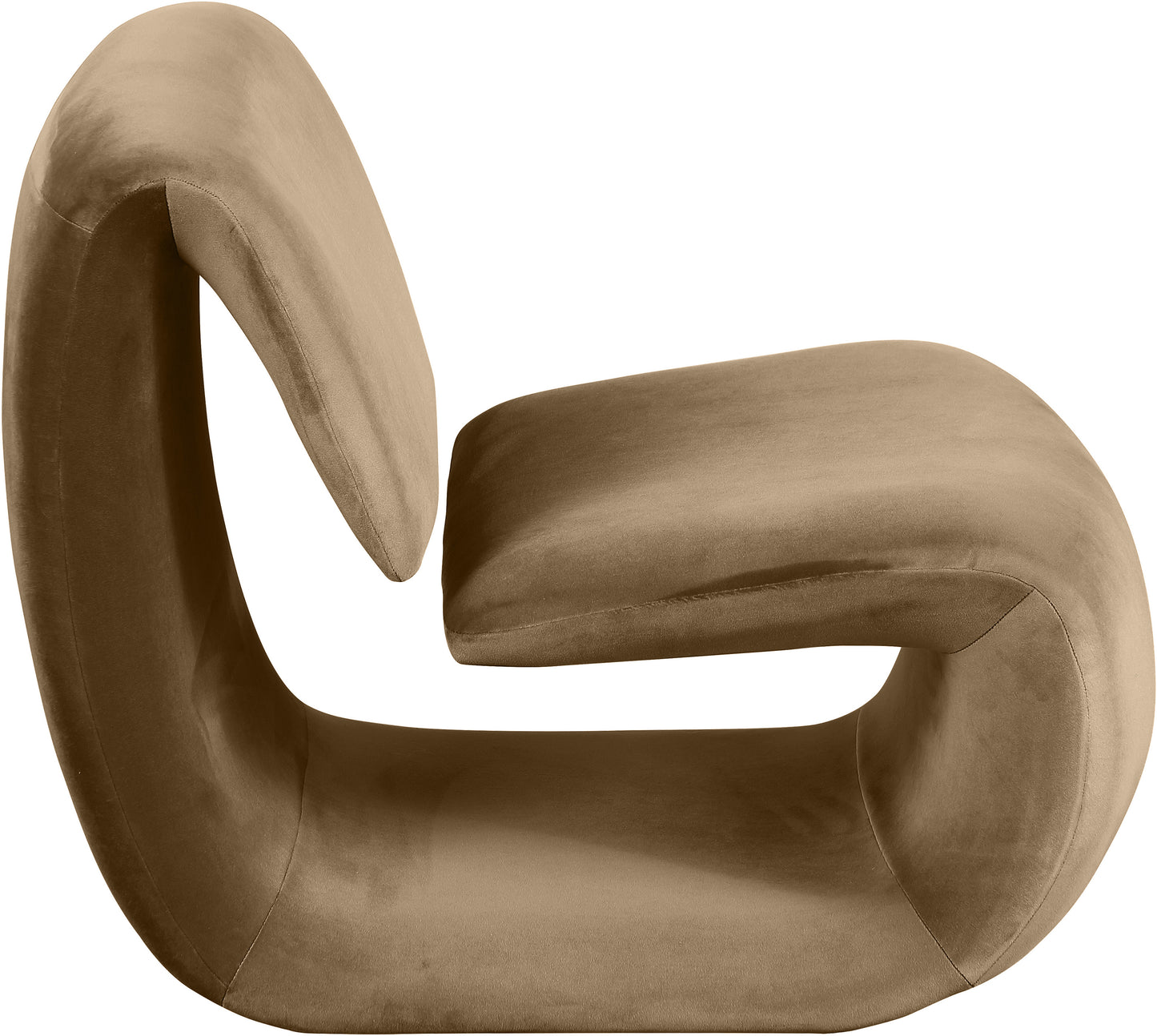 Nouveau Beige Velvet Accent Chair