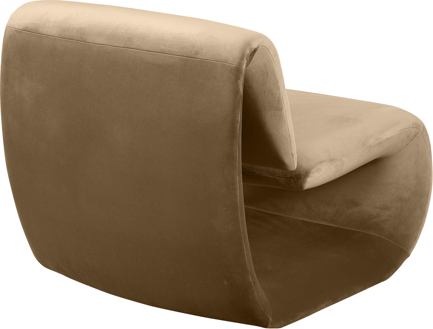 Nouveau Beige Velvet Accent Chair