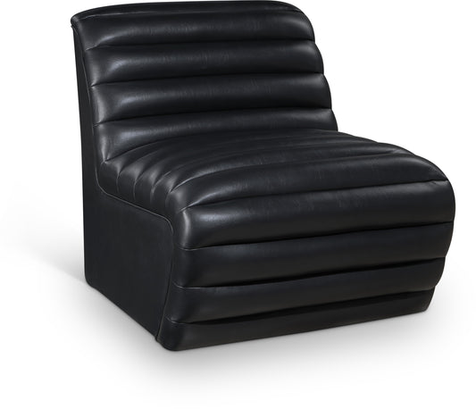 Vega Black Vegan Leather Accent Chair