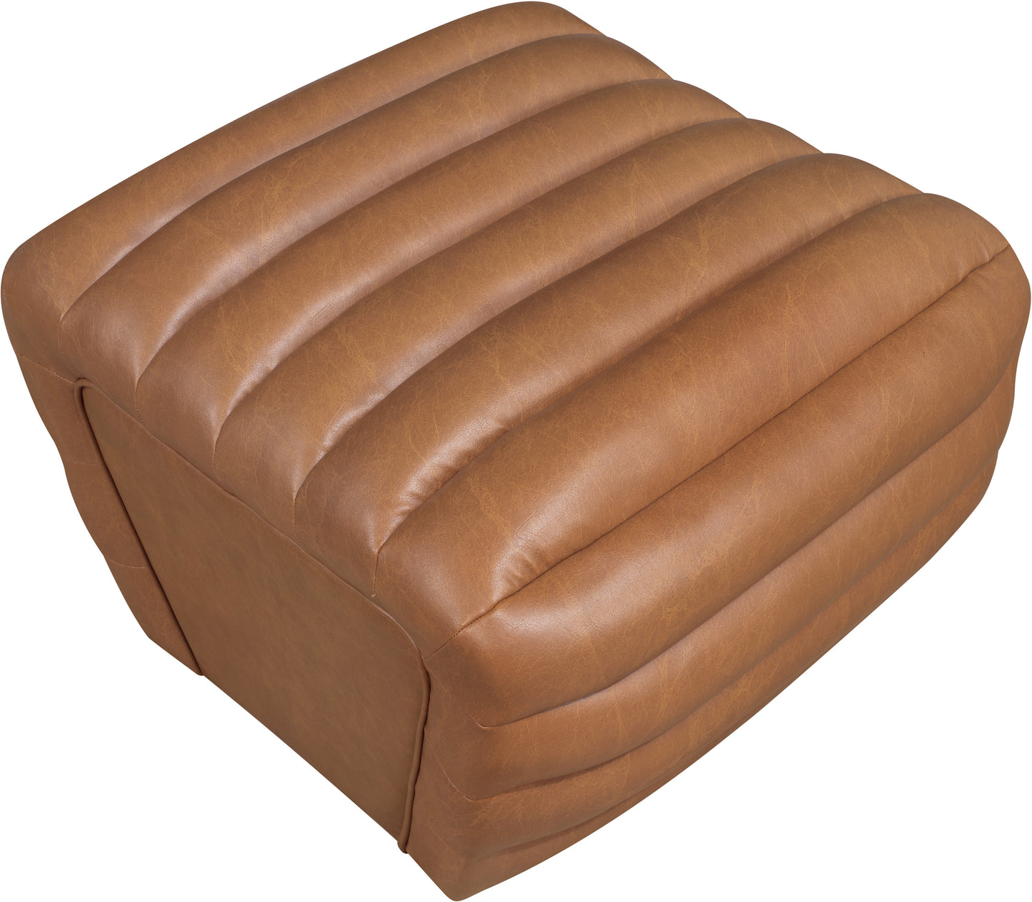 Vega Black Vegan Leather Ottoman