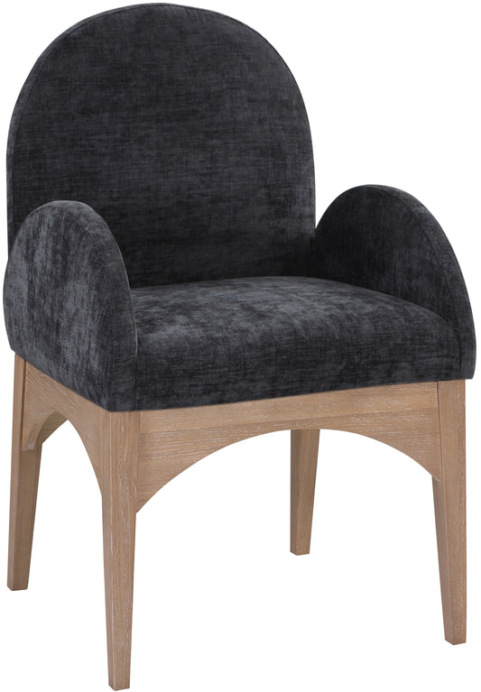 Waldorf Black Chenille Fabric Dining Chair