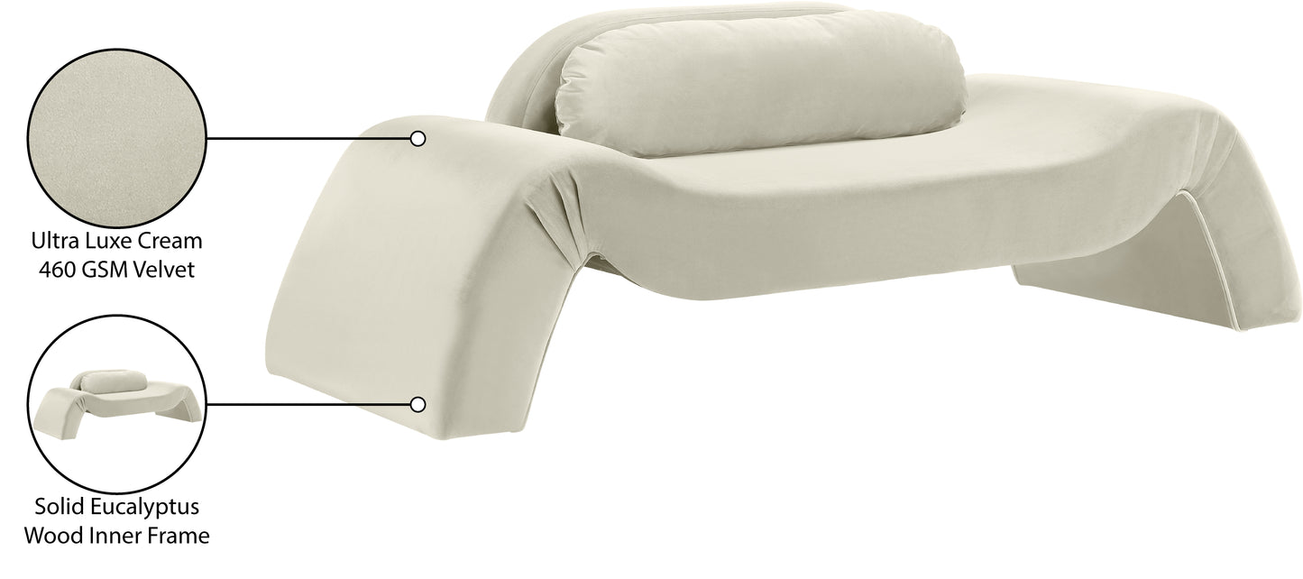 Austin Cream Velvet Loveseat