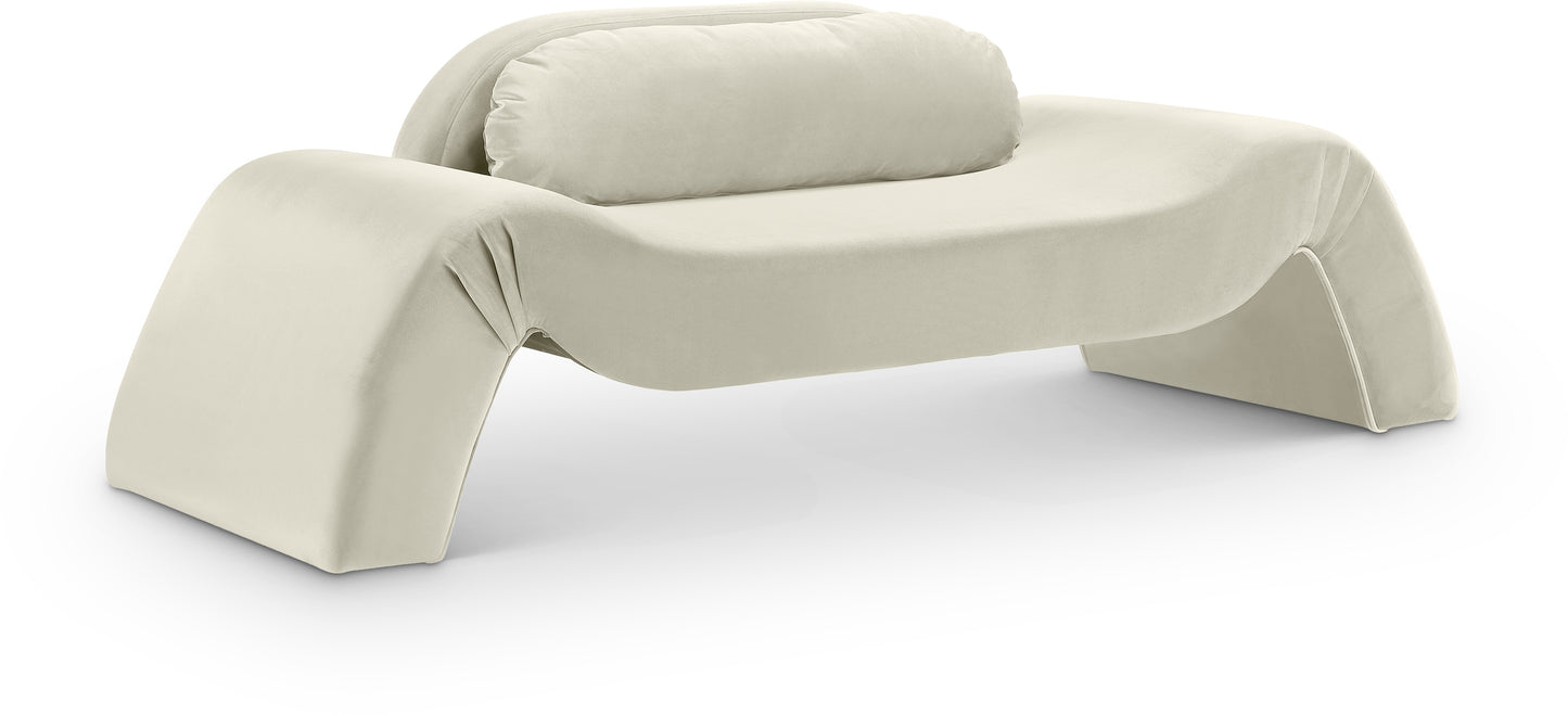 Austin Cream Velvet Loveseat